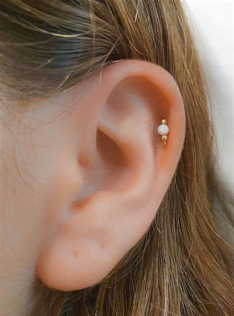 Helix Earring Cartilage Piercing Opal Helix Climber Stud Etsy