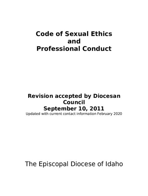 code of sexual ethics doc template pdffiller