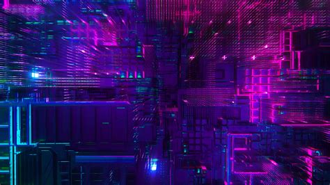 3d Technologie Digital Art Purple Color 4k Abstrakte Hd Desktop