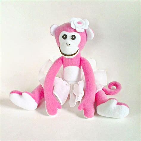 Monkey Strawberry Pink Monkey Plush Toy Monkey Stuffed Toy Etsy