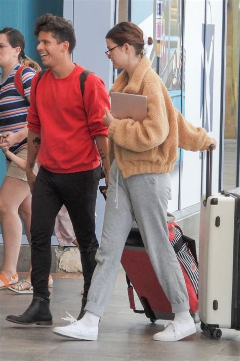 Maia Mitchell And Rudy Mancuso At Cancun Airport In Tulum Hawtcelebs
