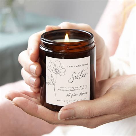 Just upload your photo and name. Sister Birthday Gift Personalised Candle By Kindred Fires ...
