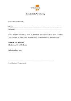 Sie werden höher bewertet als. Eidesstattliche Versicherung