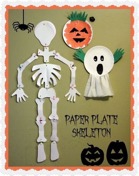 Easy Halloween Paper Plate Skeleton Craft For Preschool Kids Crafts