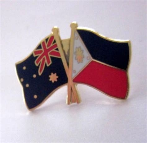 AUSTRALIA PHILIPPINES FLAGS FRIENDSHIP FLAG PIN BADGE AUSTRALIAN