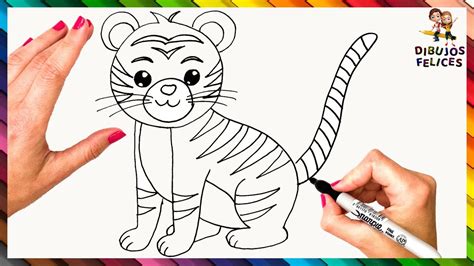 Cómo Dibujar Un Tigre Paso A Paso Dibujo Fácil De Tigre