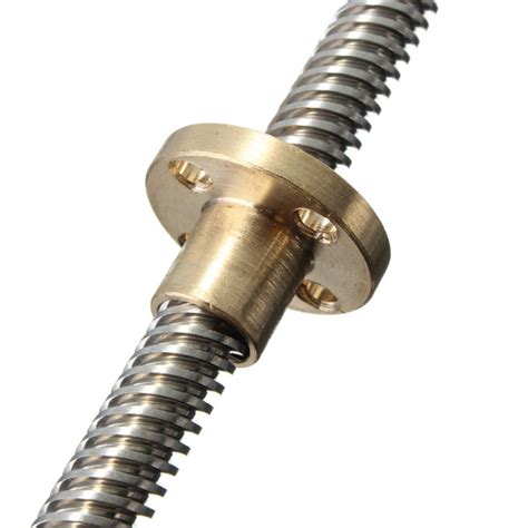 400mm T8 Lead Screw 8mm Thread 2mm Pitch Lead Screw With Copper Nut 3d