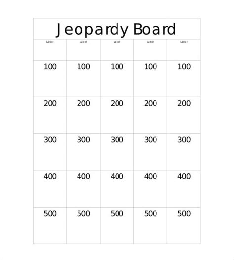 Jeopardy Template 13 Free Word Excel Ppt Pdf Format