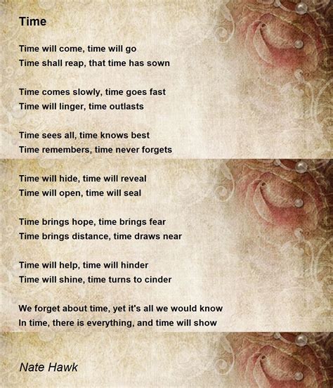 Time Poem By Nate Hawk Poem Hunter