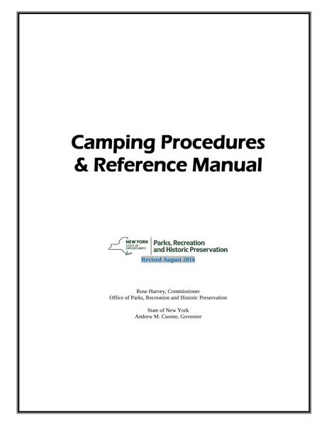 Pdf Camping Procedures And Reference Manual · General Guidelines Exist