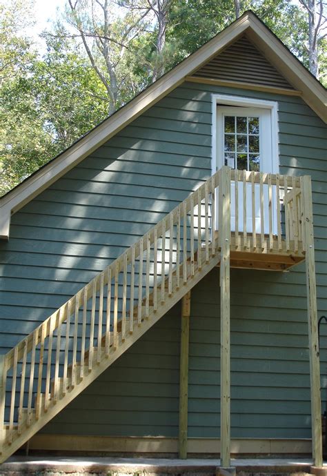 This deck already has wood decking and deck railings installed. Exterior Stairs - Welcome to the Home of the Superhandyman!