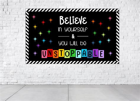 Believe In Yourself Bulletin Board Letters Classroom Etsy