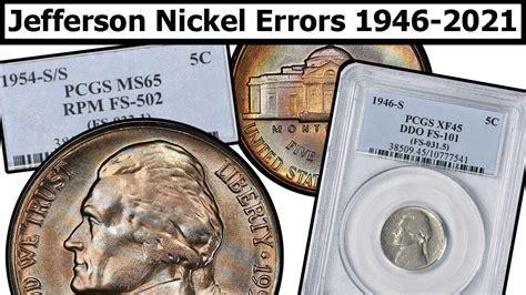 1946 2021 Jefferson Nickel Errors And Varieties Complete Guide Values