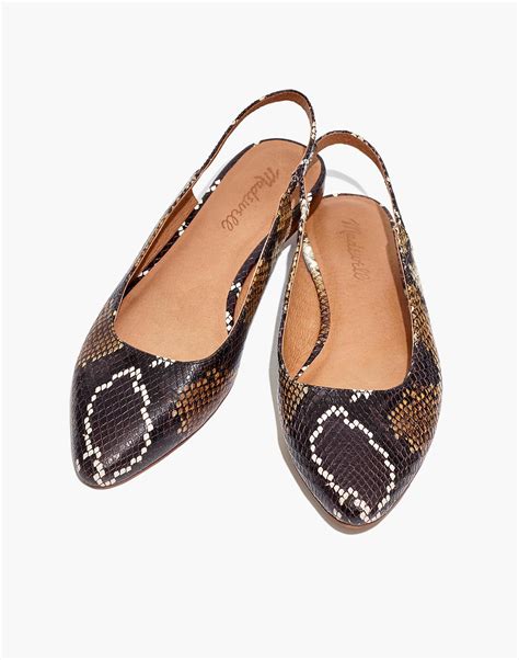 Madewell The Margot Slingback Flat In Snake Embossed Leather Lyst