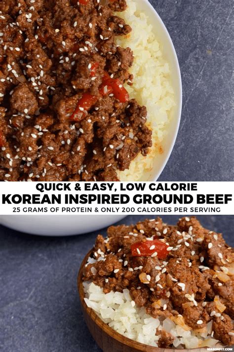 Regardless of whether your goal is to shred fat, build lean muscle or just eat out of bowls the size of your head, this high volume recipe book is for you! A simple Korean Ground Beef recipe to pair with ...