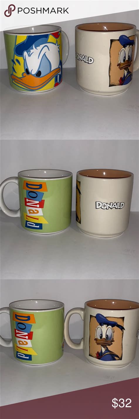 Vintage Donald Duck Ceramic Coffee Mug Lot Of 2 Coffee And Tea Accessories Mugs Coffee Mugs