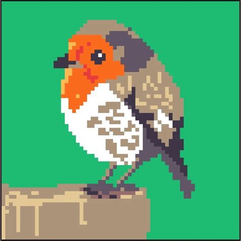 Artstation Cute Pixel Art Bird