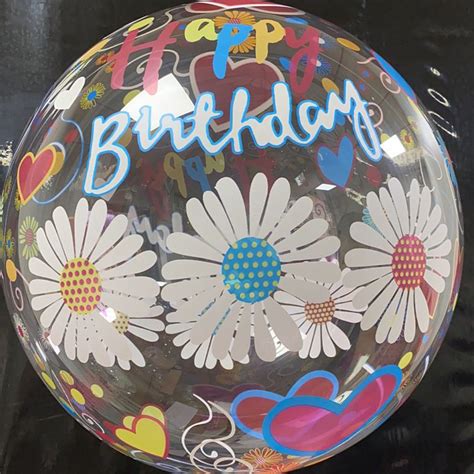 20 Inch happy birthday party printed transparent bobo balloon love wedding decoration