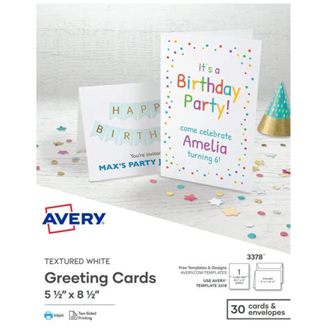 Avery Printable Greeting Cards With Envelopes 55 X 85 3378