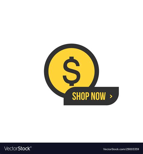 Shop Now Button With Dollar Sign Shopping Sign Vector Image
