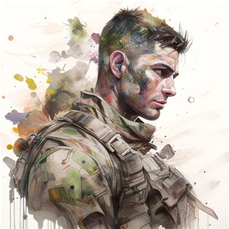 Bitfloorsghost A Handsome Male Soldier Wearing A Camouflage Uniform