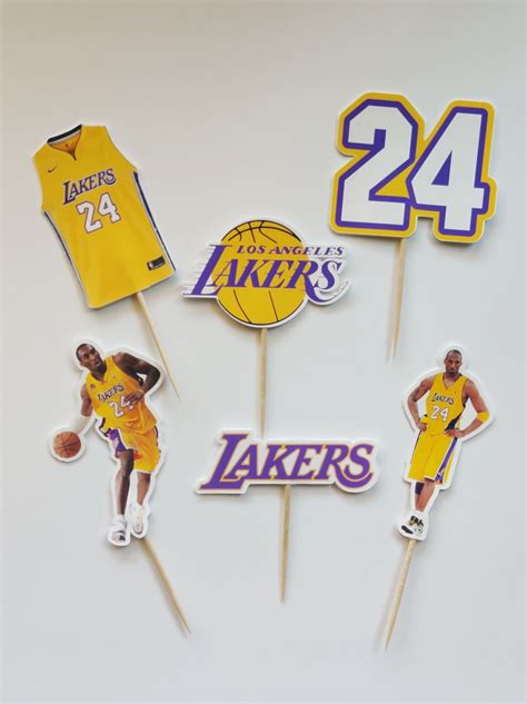 Lakers Cake Toppers Kobe Bryant Birthday Party Decor Etsy
