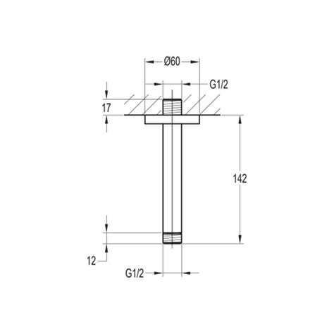 Mm Ceiling Mounted Shower Arm Brushed Brass Flova Brassware