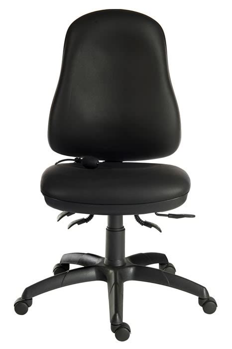 Black Upholstered Executive Chair Optional Arms Ergo Comfort