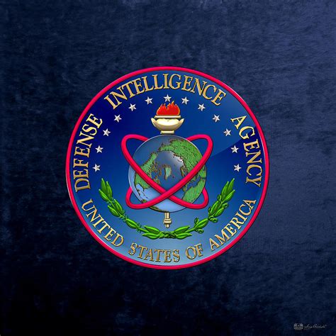 U S Defense Intelligence Agency D I A Emblem On Blue Velvet Digital