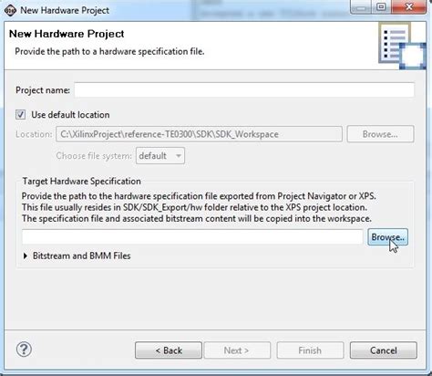 Create An Hardware Platform Specification Project Reference Te0300
