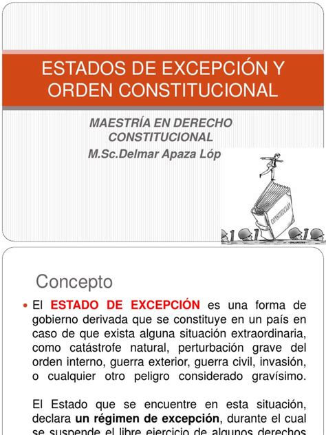 Tipos de estado de excepcion estado de alarma estado de emergencia economica estado de conmocion interior y exterior estado de alarma cuando se produzcan catástrofes, calamidades públicas u otros acontecimientos similares que pongan. ESTADOS DE EXCEPCIÓN Y ORDEN CONSTITUCIONAL