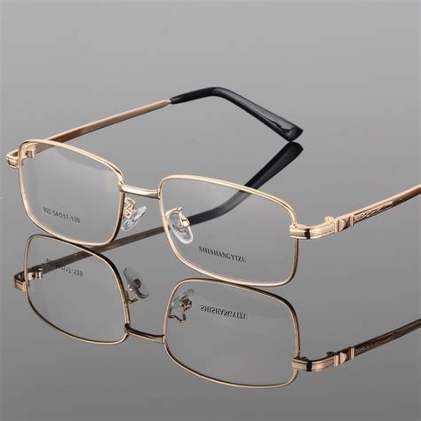 Vazrobe Ip Plating Mens Eyeglasses Frame Gold Prescription Spectacles Full Rim Slim Eyeglass