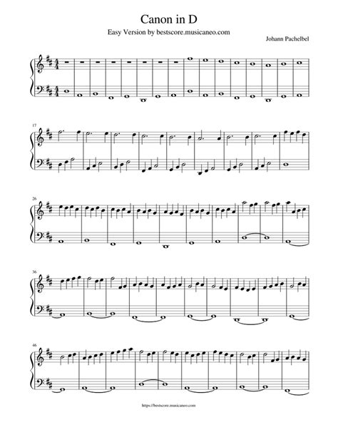 The left hand is pretty simple to play. Canon in D Sheet music for Piano | Download free in PDF or ...