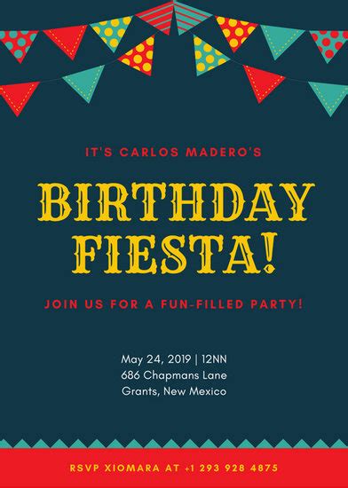 customize  fiesta invitation templates  canva