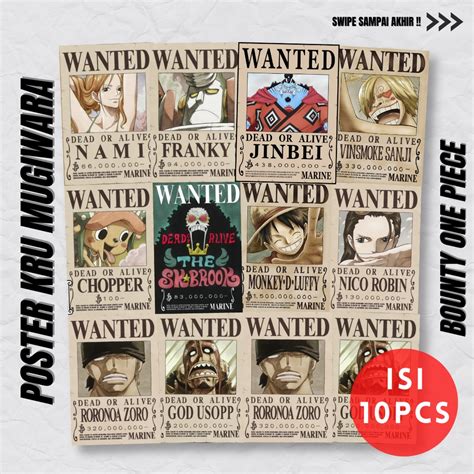 Jual Poster One Piece Poster Bounty One Piece Poster Wanted One Piece Poster Bounty Kru