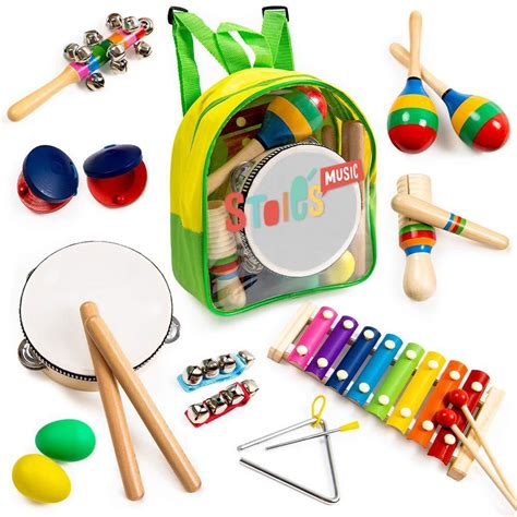 Stoies 18 Pcs Musical Instruments Set For Toddler And Preschool Kids