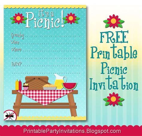 Picnic Birthday Party Invitation Feqtutf