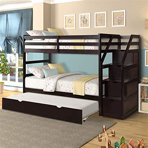 Hapihomes 208 double deck bed frame (36x36x75) single size upper and lower frame. Double Deck Bed with Pull Out Bed and Storage - New Home Gift