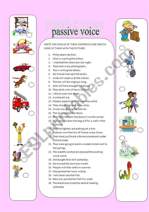 Passive Voice Esl Worksheet By Nataliaalmoines