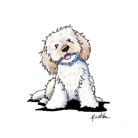 Happy Doodle Puppy Drawing Puppy Art Labradoodle Drawing Doodle Dog Art