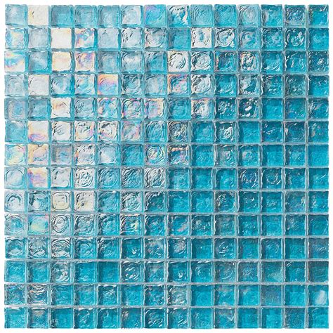 Aqua 1x1 Sky Blue Glass Pool Tile Tileestate