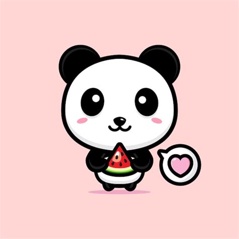 Premium Vector Cute Panda Hugging A Love Heart