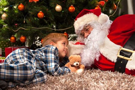 Santa Claus And A Little Boy Stock Image Image Of Celebration Happy