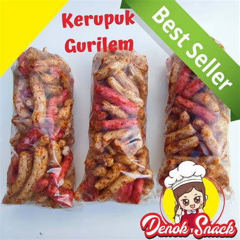Denok Snack Kerupuk Gurilem Khas Cililin Rasa Original Dan Pedas Isi Grm Lazada Indonesia