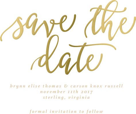 Calligraphy Save The Date Png Png Image Collection