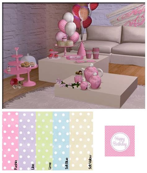 Colour Sims 4th Anniversary T Ts2 Polka Dot Party By Chrisal27