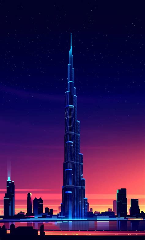 1280x2120 Dubai Burj Khalifa Minimalist Iphone 6 Hd 4k