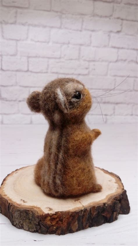 Needle Felting Chipmunk Miniature Realistic Animal Figurine Etsy
