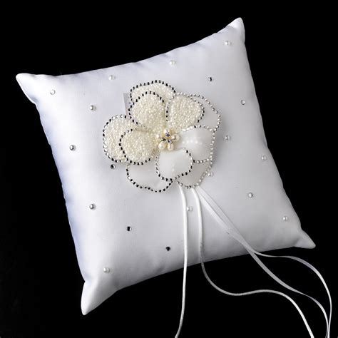 If you love great deals, then you'll love the new sale on beaded accent pillows. Ring Pillow 92 with Silver Ivory Beaded Flower Pearl Brooch 41