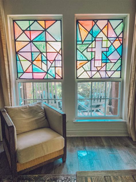 Diy Faux Stained Glass Window Tutorial Life By Leanna In